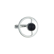 Anillo plata circulo lava